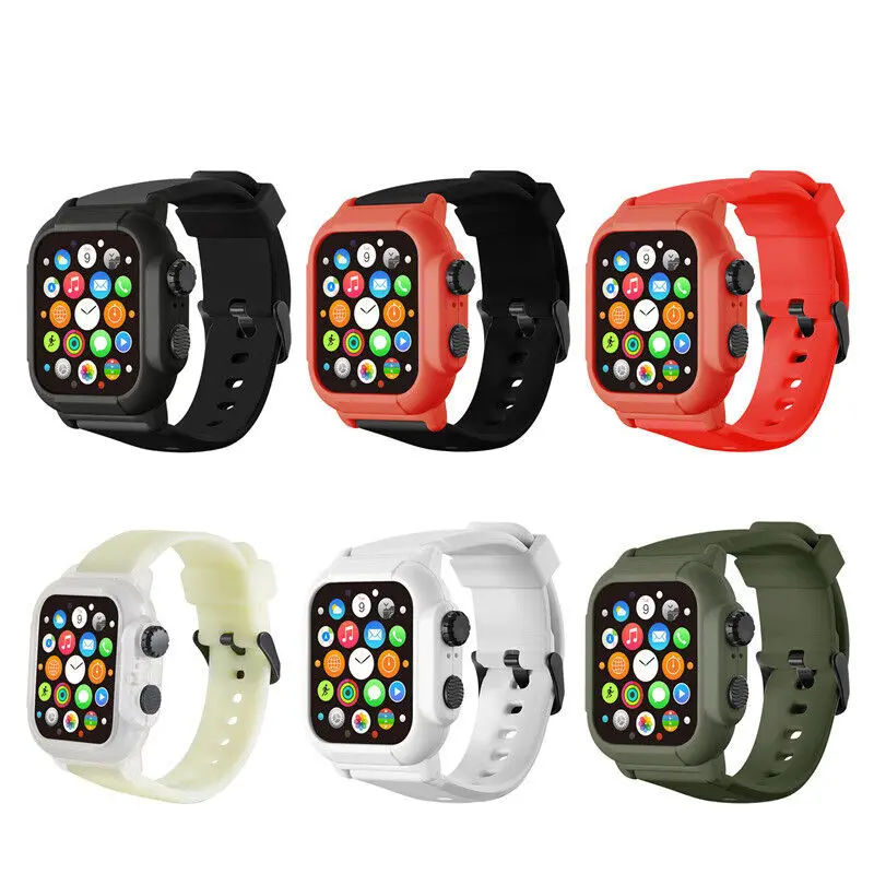 Per Apple Watch Series 8 7 6 5 Custodia Protettiva Impermeabile Custodia Per Cinturino 44Mm 45Mm Per Apple Watch 8 7 6 5 Se Se2 Custodia Trasparente