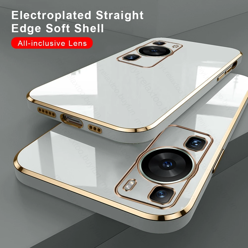 6D Straight Edge Galvanotecnica Tpu Cover Posteriore Morbida Per Huawei P60 Pro 4G Case Lens Protect Antiurto Coque Hauwei P 60 Pro 4G