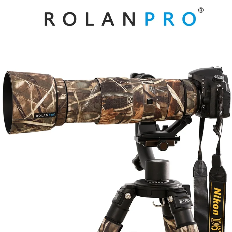Copriobiettivo Rolanpro Per Nikon Af-S 200-500Mm F/5.6E Ed Vr Cappotto Mimetico Copertura Antipioggia Pistole Custodia Custodia