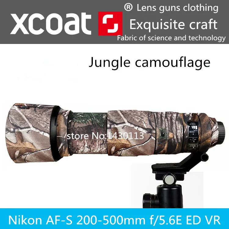 Obiettivo Di Macchina Fotografica Del Cappotto Camuffamento Per Nikon Af-S 200-500Mm F/5.6E Ed Vr Lens Pistole Abbigliamento Ha Trovato Se Stesso Una 