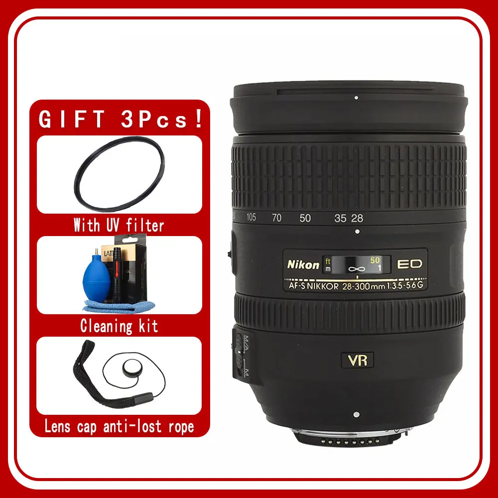 Obiettivo Nikon Af-S Nikkor 28-300Mm F/3.5-5.6G Ed Vr Per Fotocamere Reflex Nikon