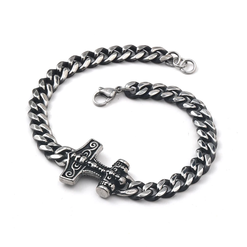 Elio Punk Retro Style Cable Chain Anchor Skull Accessori Bracciale In Acciaio Inossidabile Per Uomo