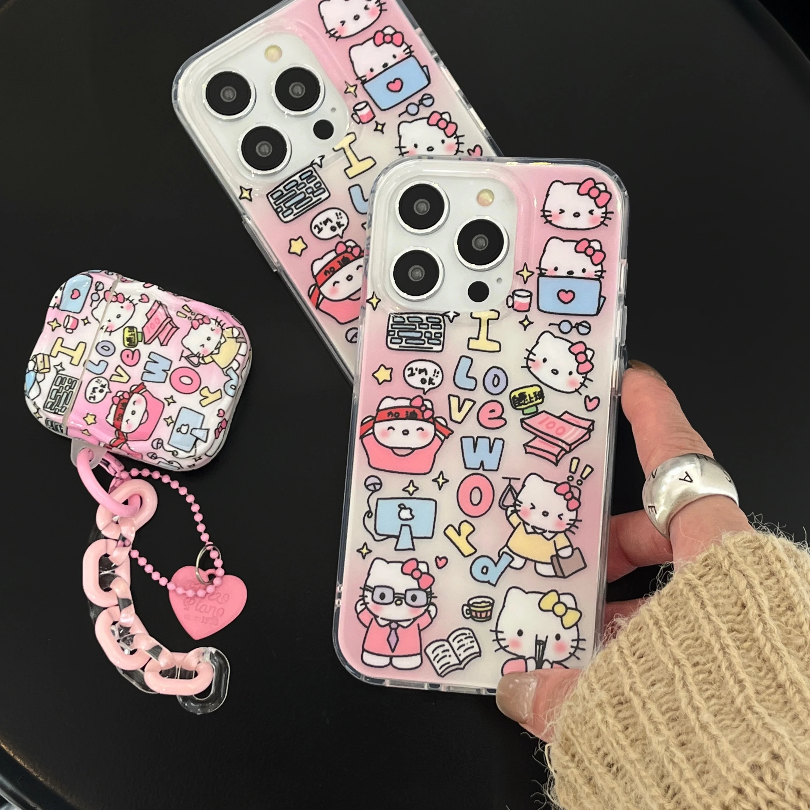 Sanrio Bow Hello Kitty Custodia Per Telefono Auricolari Per Iphone Airpods Air Pods 1 2 3 11 12 13 14 15 Pro Max Cover