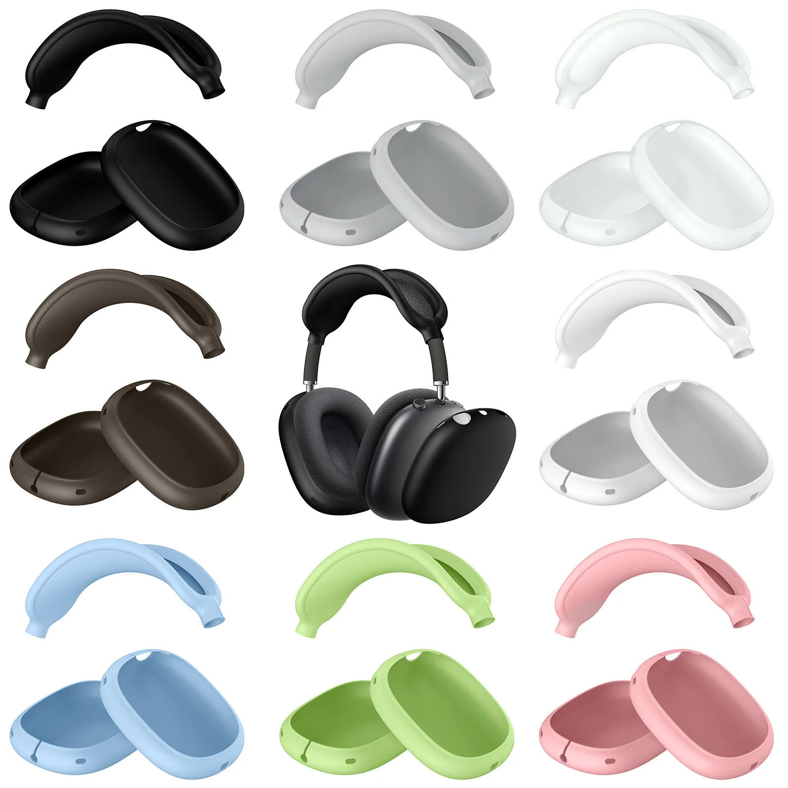 2 In 1 Per Airpods Max Custodie Per Auricolari Soft Shell Siliconeauricolari Antiscivolo Cover Air Pods Max Per Apple Airpods Max Custodie Capa