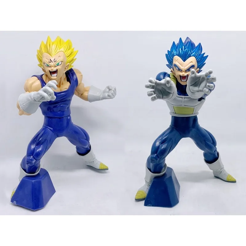 Anime Dragon Ball Z Super Saiyan Vegeta Shock Wave Blue Hair Standing Posture Pvc Action Figure Modello Da Collezione Bambola Giocattolo 21Cm