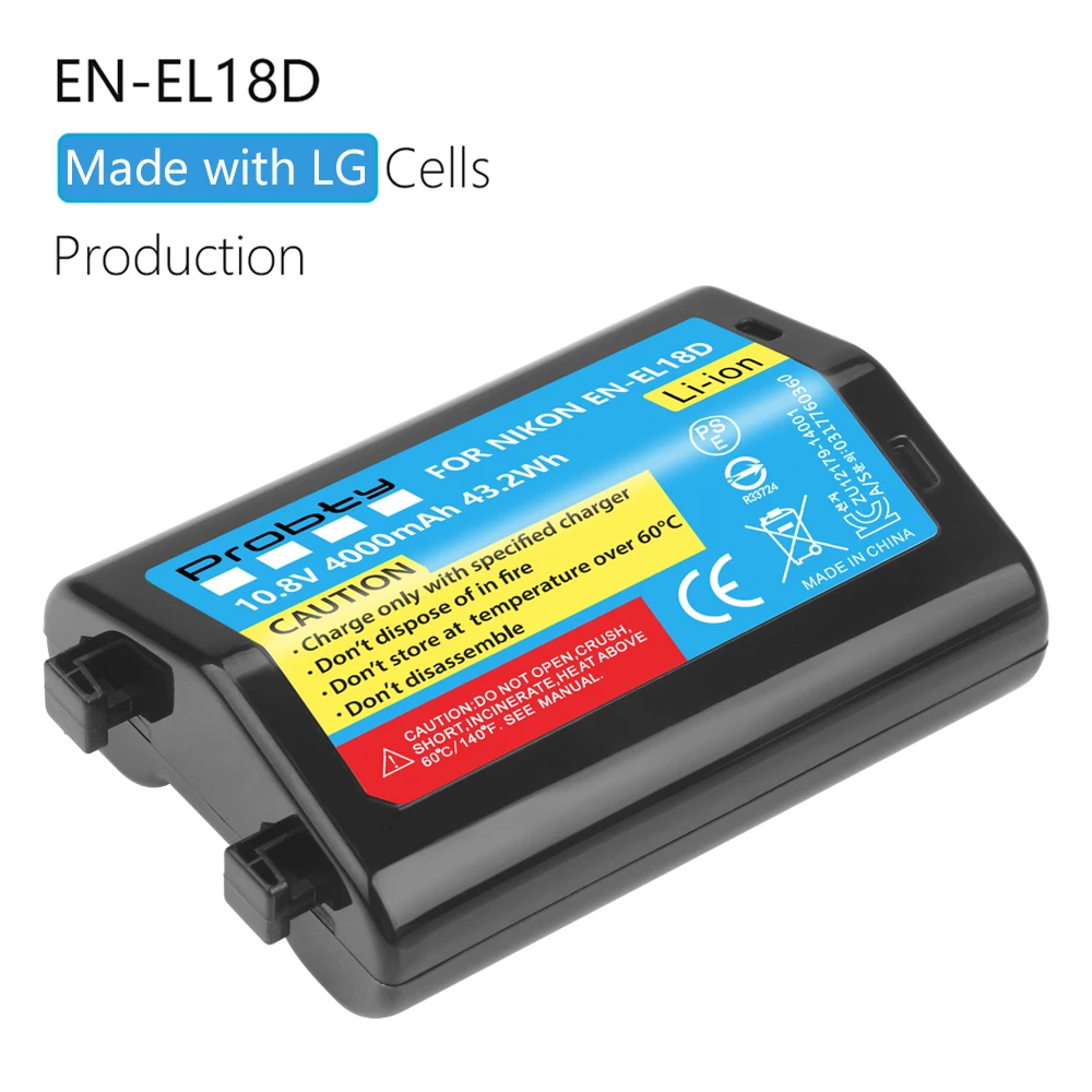 4.0Ah En-El18D Enel18D El18D Batteria Per Nikon Z9 D6 D5 D4 D4S Della Macchina Fotografica Per Nikon D800 D850 D500 Battery Grip