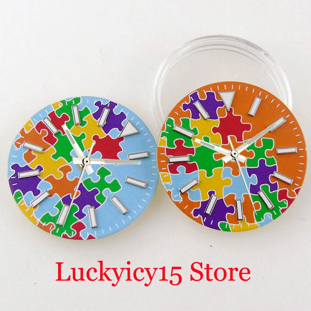 Bliger 29Mm Sky Blue/Orange Sterile Watch Men Dial Hand Set Fit Nh35A Nh36A Skx 007 Srp Mingzhu Miyota8215 Eta2824 Pt5000 St2130