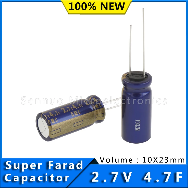 5Pcs New Original Super Capacitor 2.7V 4.7F 10X23Mm Japanese Rubycon Super Farad Capacitor 4.7F 2.7V 10*23Mm Farad Capacitor