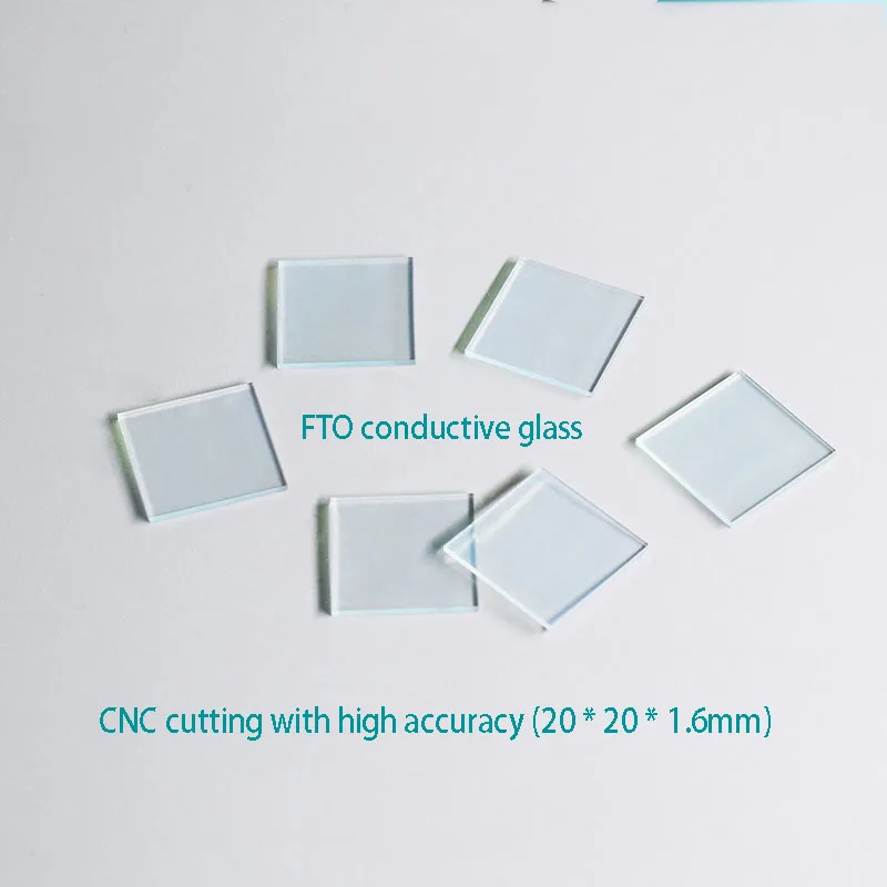Vetro Conduttivo Fto Ad Alta Trasparenza Da Laboratorio 20*20*1.6Mm 14 Ohm 50 Pz/Scatola