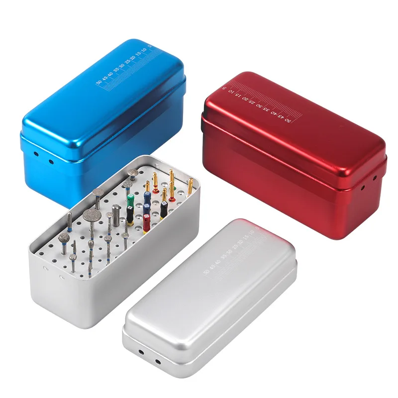 Single Layer72Hole Instrument Box Oral Bur Disinfezione Box Stoccaggio Ad Alta Temperatura Root Canal File Rack Strumento Di Laboratorio Dentale
