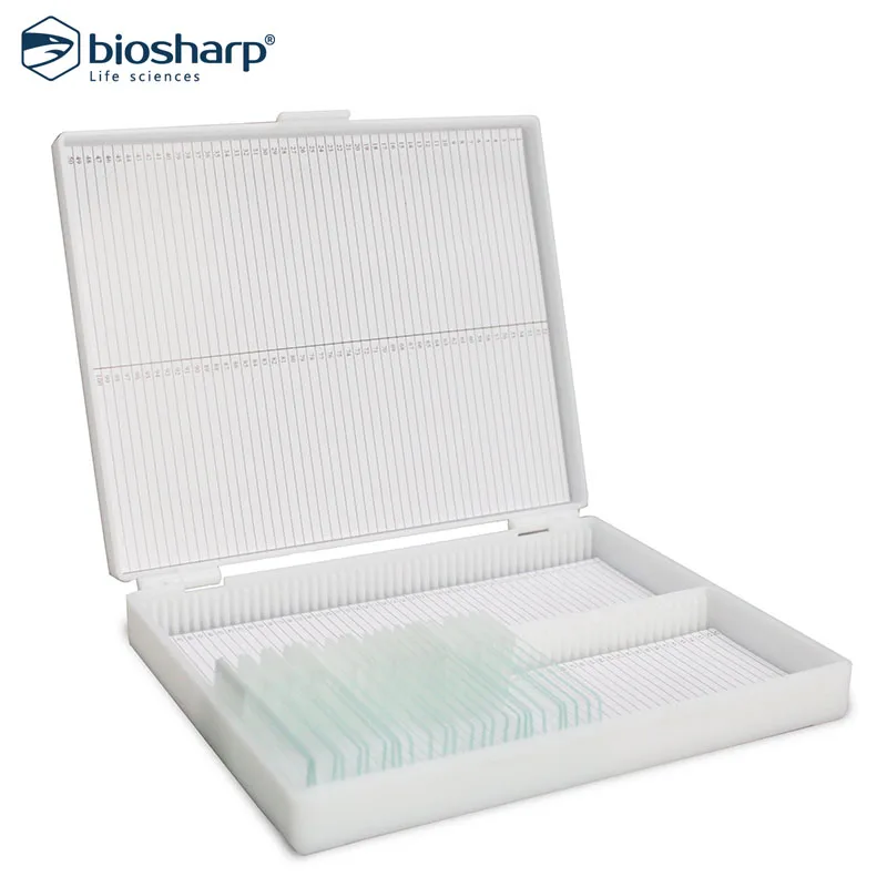 Biosharp 100 Slide Storage Box Bs-Qt-Pb100 Laboratorio Microscopio Sezione Box Scienza Lab Tools Materiale Scolastico