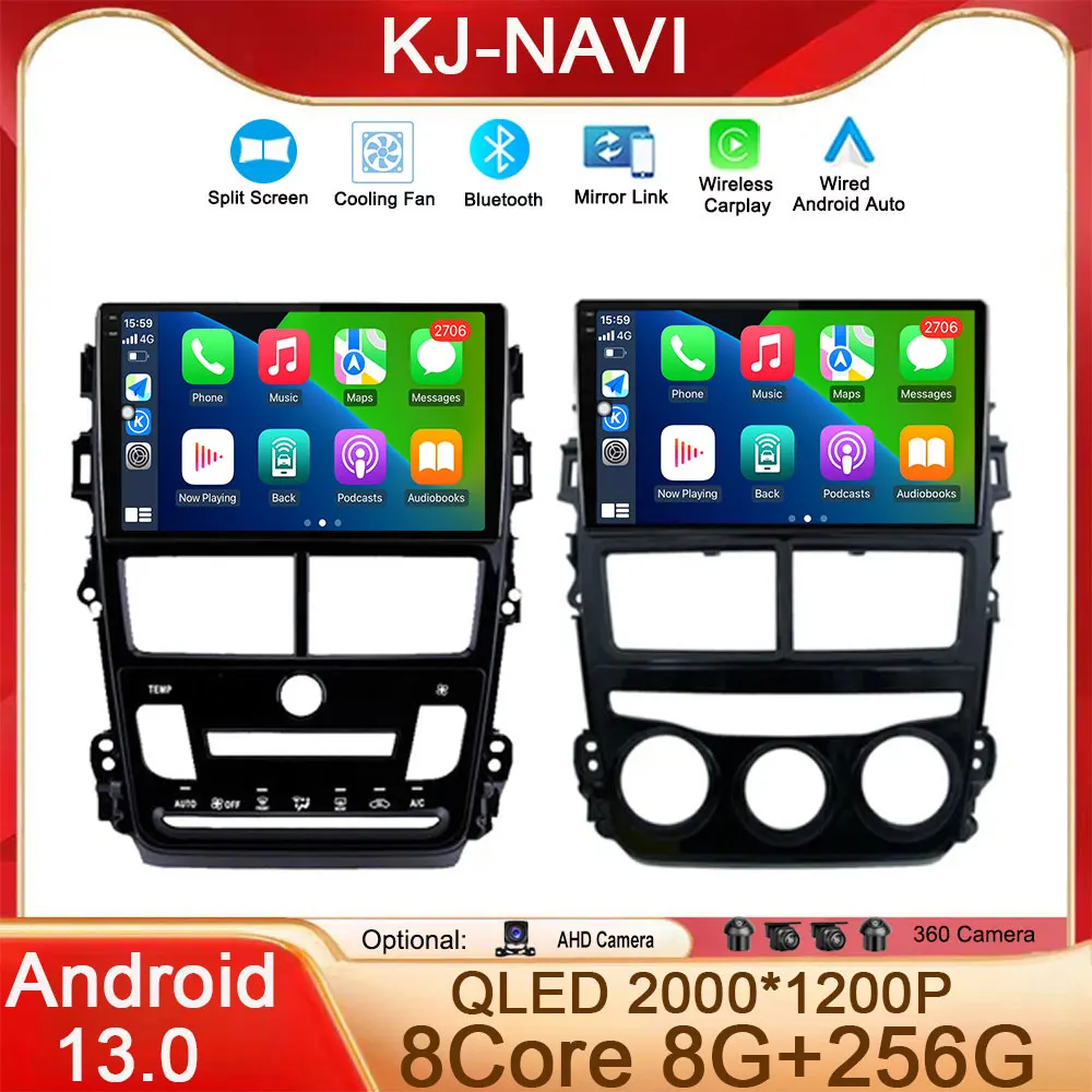Schermo Carplay Android 13 Per Toyota Vios Yaris 2018 2019 2020 Autoradio Lettore Multimediale Video Stereo
