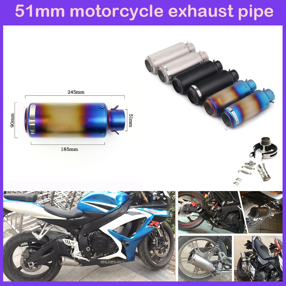 51Mm Silenziatore Moto Sc Tubo Di Scarico Gp-Project Per Yamaha R1 R3 Cbr600Rr R6 Ninja 400 Z800 Z900 Z1000 Gsxr Mt07 Fz09