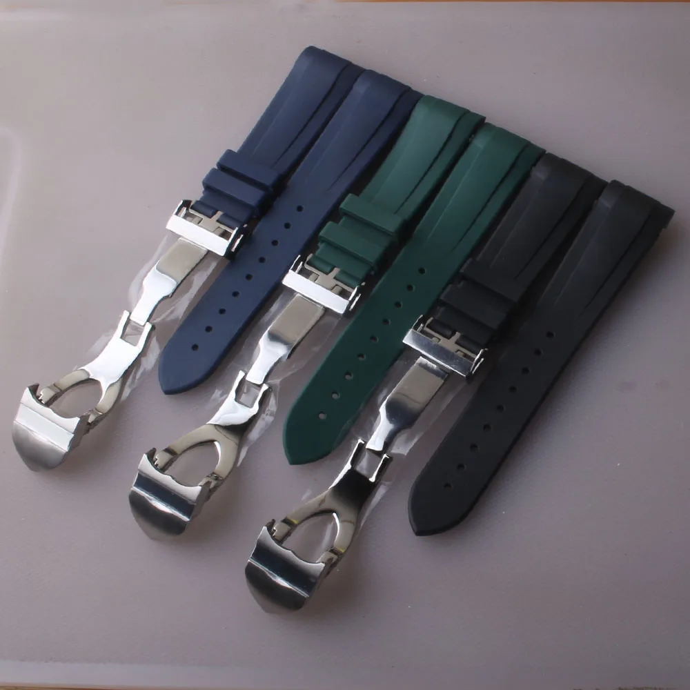 Cinturino In Gomma Naturale Silione 22Mm Per Black Bay 1958 Gmt 41Mm Pelagos Blue Green Black Sport Strap Strumenti Regalo Curvo End Men
