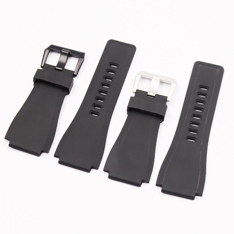 Cinturino In Silicone Adatto Per Bell Ross Belles Cinturino Da Uomo Br01 Br03 Nero 33*24Mm Accessori Per Orologi