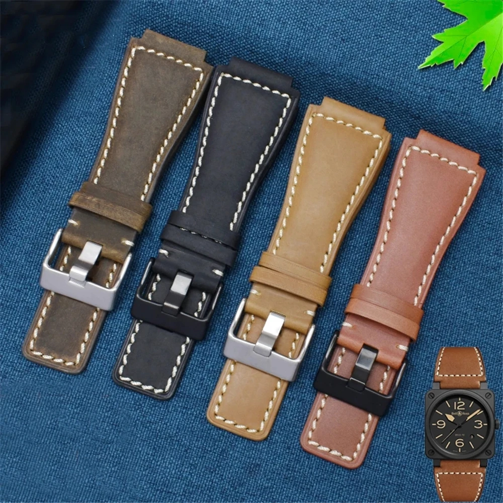 Cinturino Per Orologio In Vera Pelle Per Bell & Ross Br01 Br03 Cinturino In Silicone Bell Ross Br01Br03 Cinturino Da 24Mm