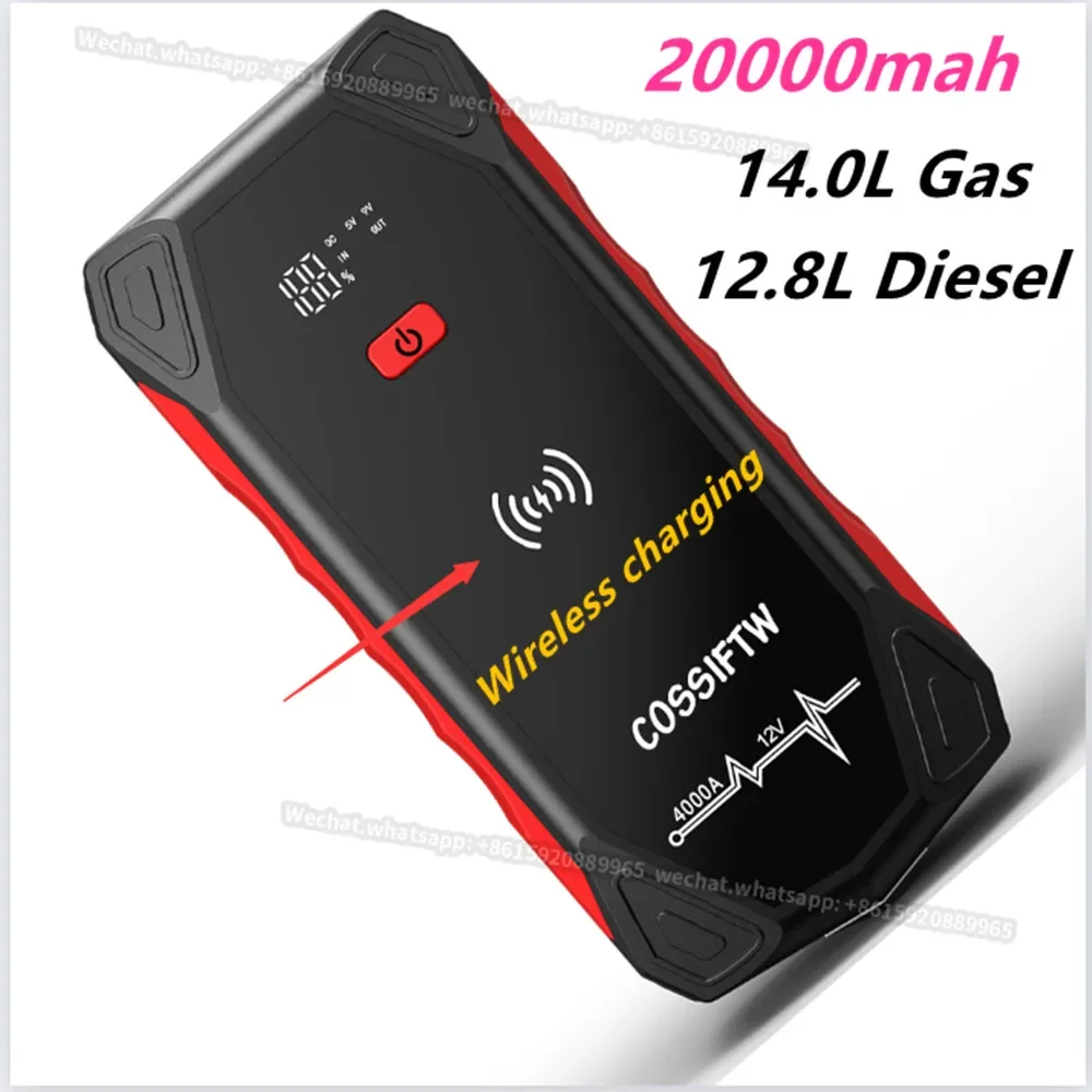 Cossiftw Car Jump Starter Battery Jumper 12V 4000A Jump Box 20000Mah Avviatore Portatile Per Auto