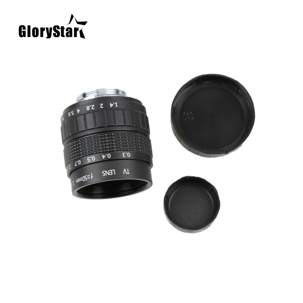 Glorystar 50 Millimetri F1.4 Cctv Tv Movie Lens + C Mount + Macro Ring Per Fotocamera Samsung Nx Nx1000 Nx210 Nx20 Nx200 Nx11 Nx100 / Nx5 / Nx10