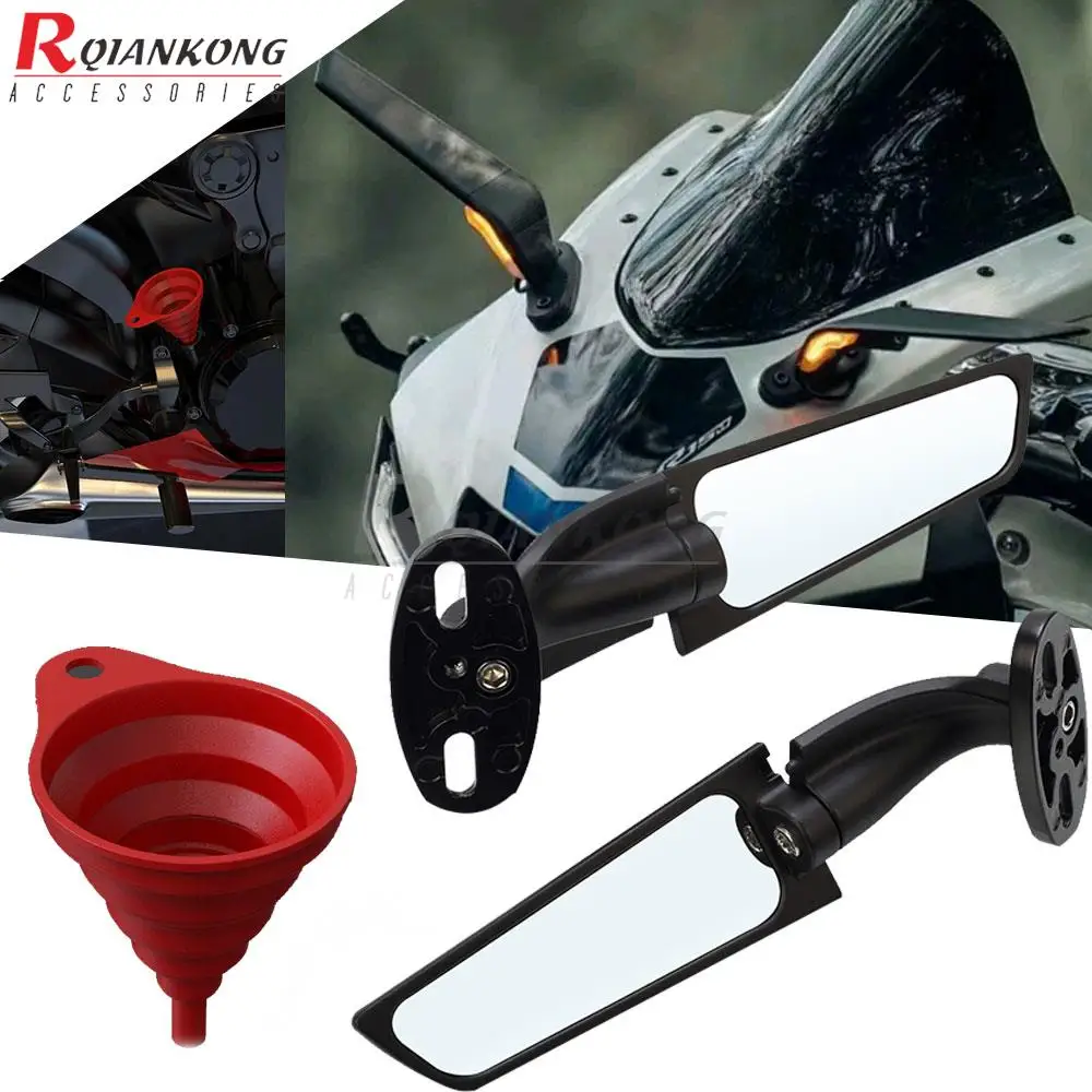 Moto Engine Oil Imbuto Wind Wing Specchietto Retrovisore Rotante Regolabile Per Honda Cbr 250R 300R 500R 600R 650R 650F Vfr 400/750/800