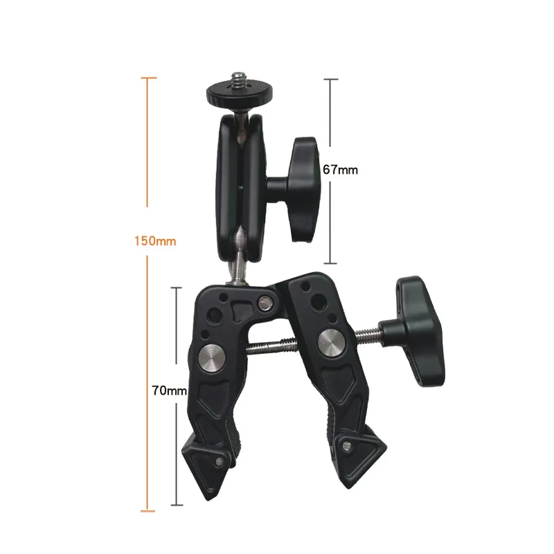 Super Clamp Camera Clamp Mount Monitor 360 Ballhead Magic Arm Adapter With1/4 "-20 3/8" Per Canon Nikon Dslr Camera/Gopro/Lights