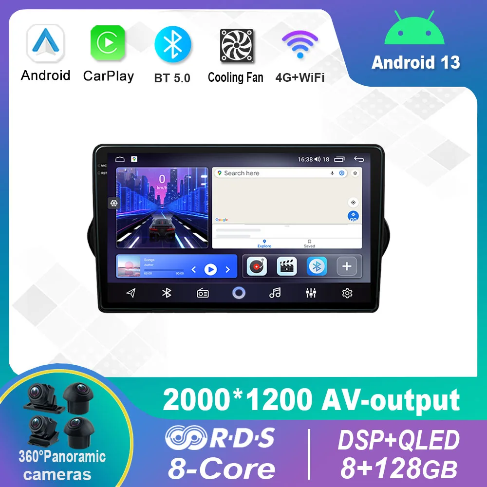 Android 13.0 Autoradio Lettore Video Multimediale Navigazione Stereo Per Fiat Egea Tipo 2015-2018 Gps Carplay 4G Wifi