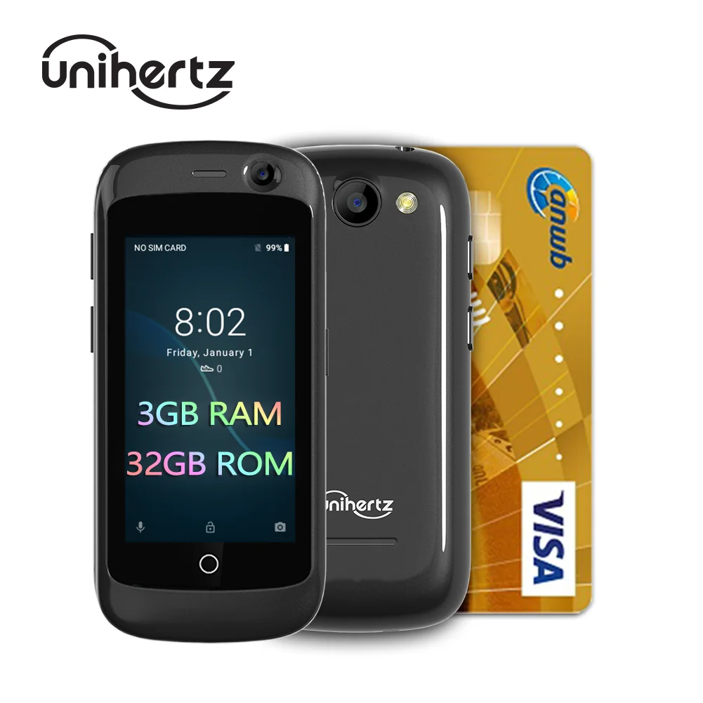 Unihertz Jelly Pro 3Gb + 32Gb, Il Più Piccolo Smartphone 4G Al Mondo, Smartphone Sbloccato Android 8.1 Oreo Nero