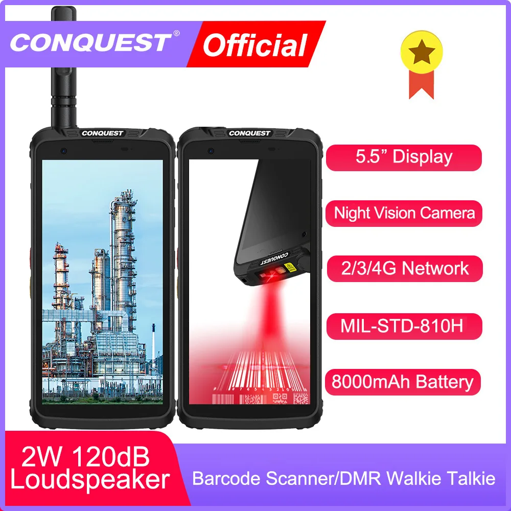 Smartphone Conquest F5, Scanner Di Codici A Barre, Walkie-Talkie Dmr, Ip68 Impermeabile, Visione Notturna, Telefoni Cellulari Versione Globale 4G