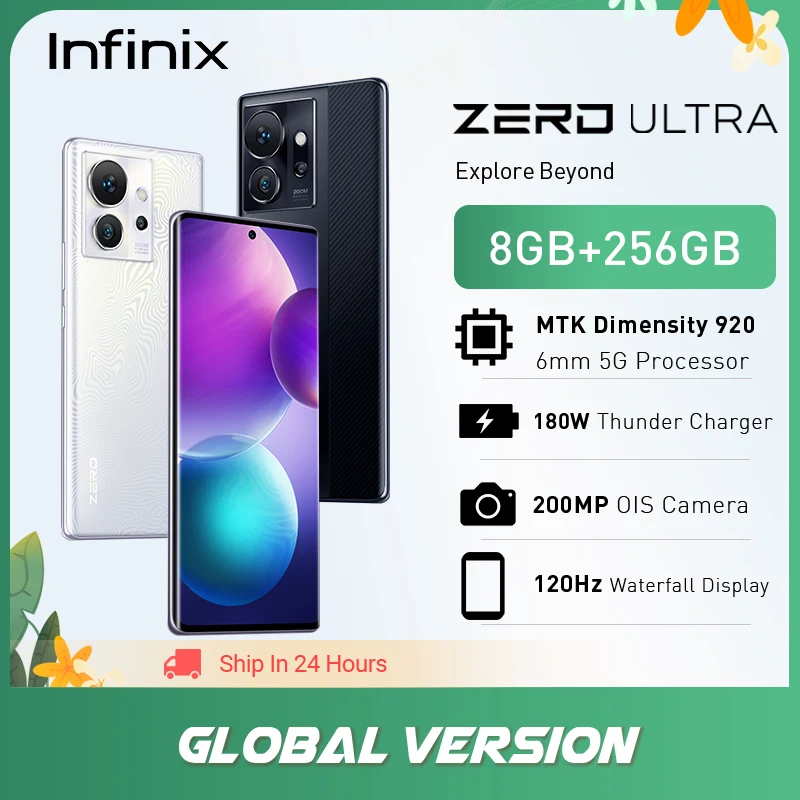 Infinix Zero Ultra 5G 8Gb 256Gb Smartphone D920 6Nm 5G Processore 180W Thunder Charge Cellulare 200Mp 6.8 "Amoled