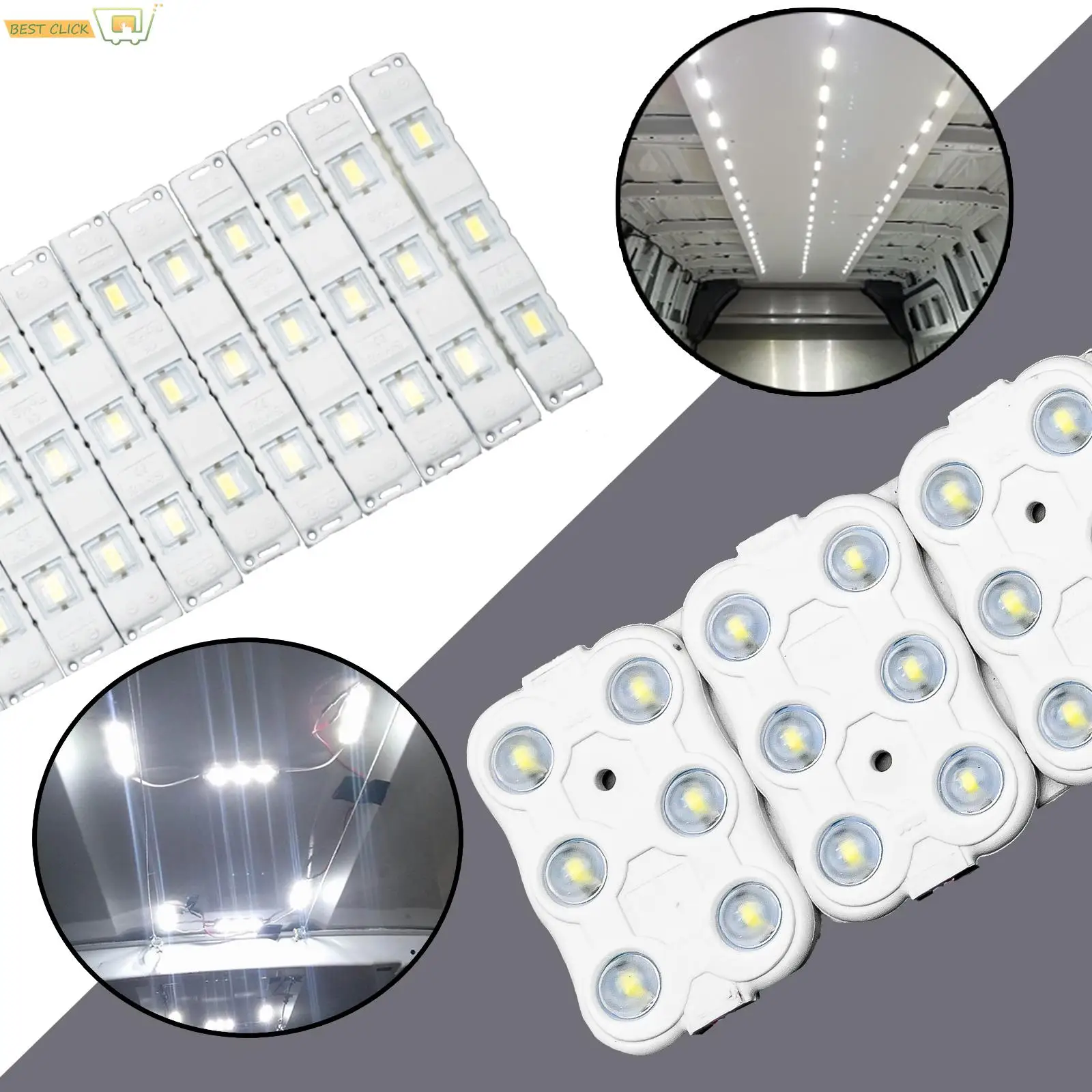 Led 12V Bianco Luce Interna Soffitto Auto Tetto Luce Kit Strisce 60Led Per Fiat Ducato Talento Campervan Vivaro Swb Lwb Van
