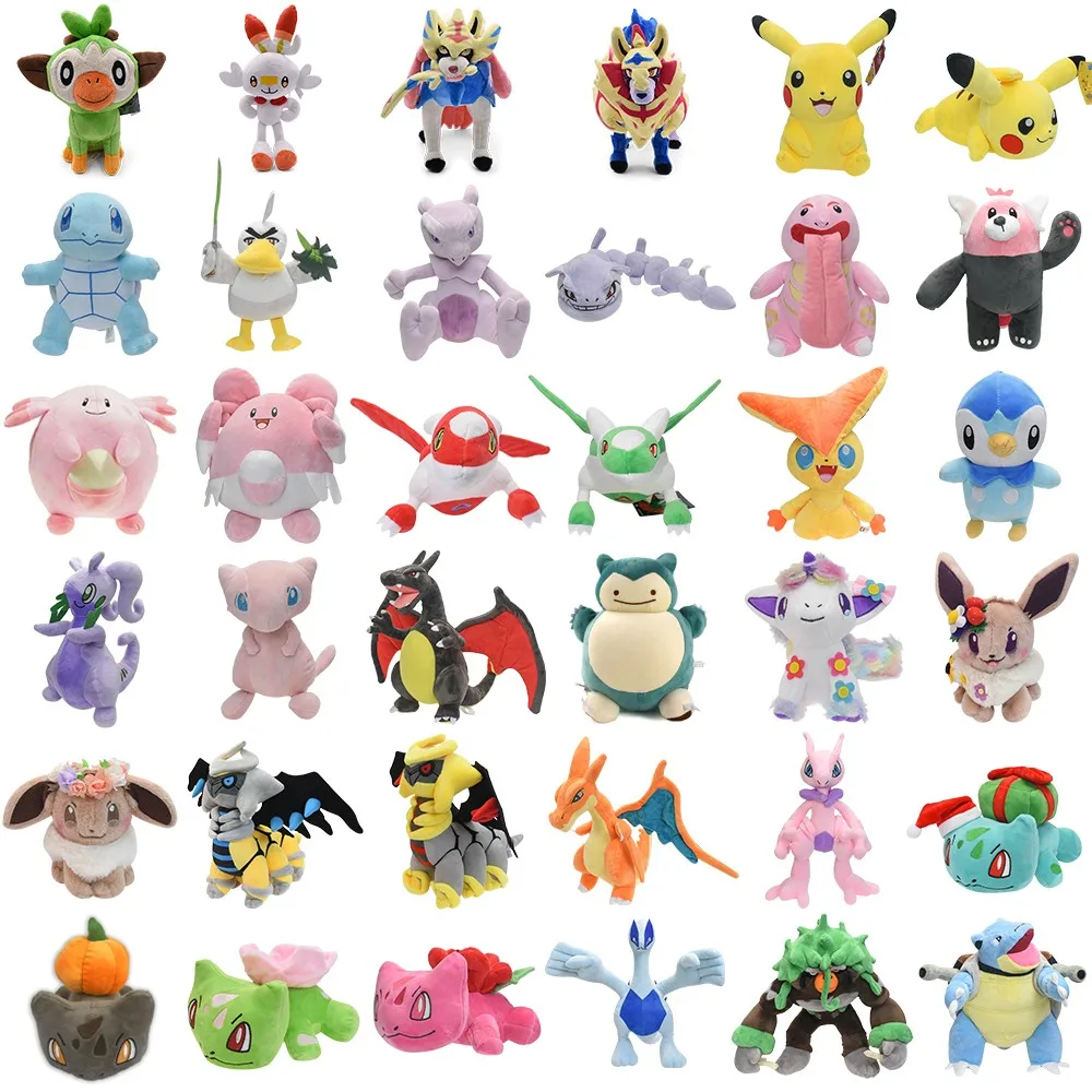 Pokemon Pikachu Grookey Scorbunny Zacian Zamazenta Peluche Bambole Di Pezza Morbide Sirfete'D Bewear Lugia Rillaboom Piplup Latias