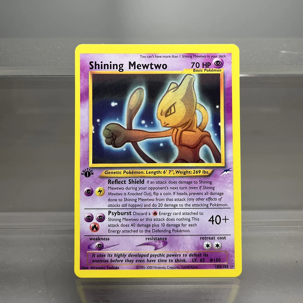 Carte Olografiche Serie Pokemon Neo Brillanti Mewtwo Lugia Jumpluff Blissey Carte Da Collezione Di Giochi Ptcg Carte Proxy Giocattoli Per Bambini