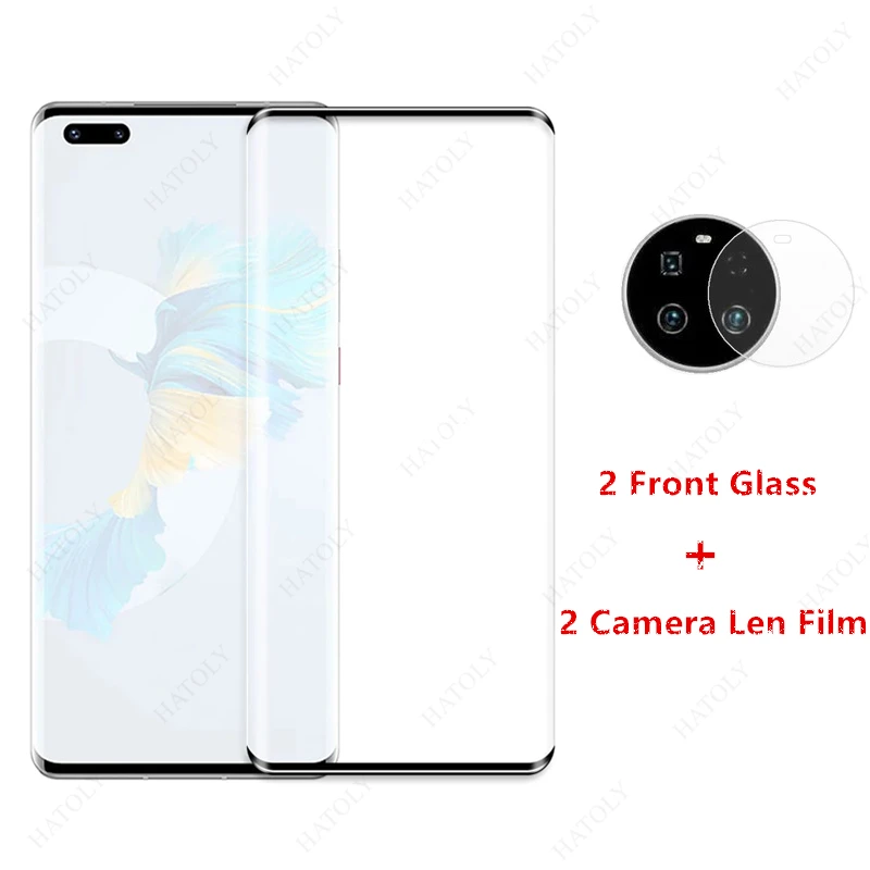 2 Pezzi Per Huawei Mate 40 Pro Vetro Per Huawei Mate 40 Pro Plus Vetro Temperato Mate 30 30E P40 Pro Plus Pellicola Salvaschermo Len