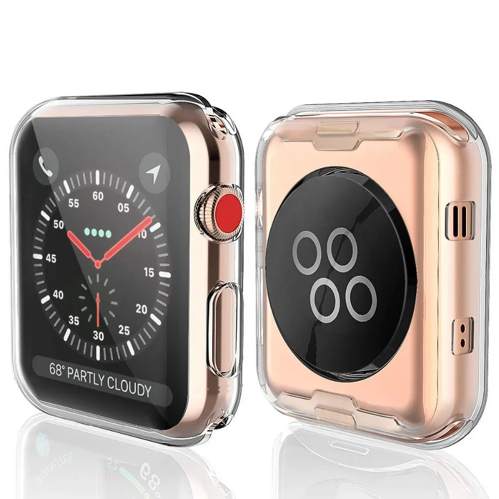 Soft Watch Cover Per Apple Watch Case 44Mm/40Mm/42Mm 38Mm Iwatch All-Around Ultra-Sottile Clear Frame Apple Watch Series 4 3 5 Se 6