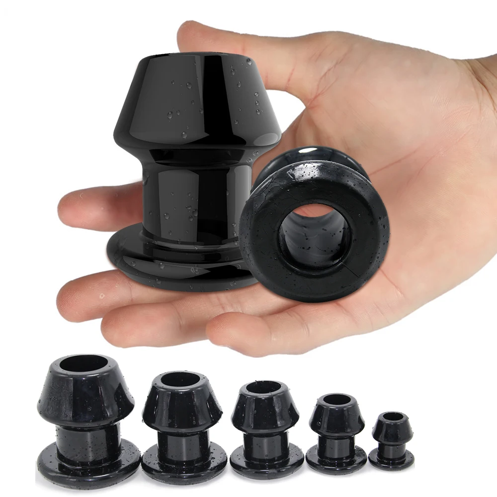 Super Enorme Butt Plug Anelli Anali Hollow Anale Plug Silicone Speculum Sex Appliance Dilatatore Massaggiatore Prostatico Clistere Detergente Per Inte