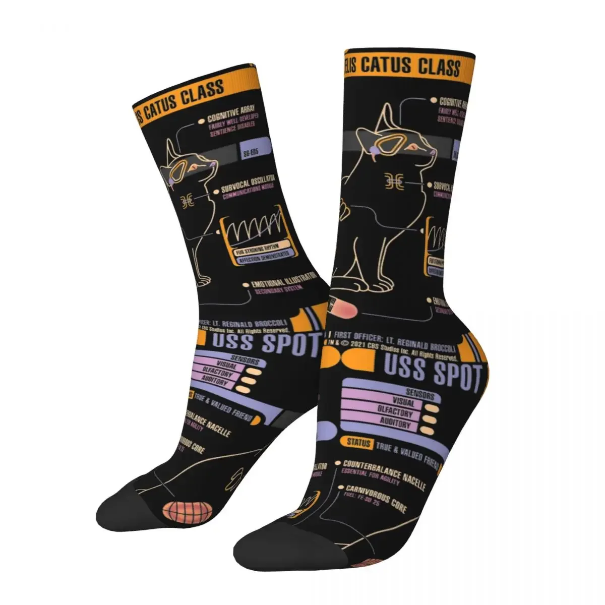 Calzini Da Uomo Uss Spot Cat Star Trek Calzini Caldi Casual Memory Alpha Calzini Merch Middle Di Alta Qualità Miglior Regalo