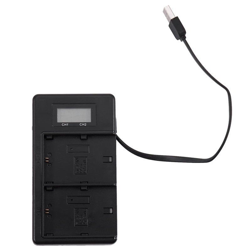 Lp-E6 Caricabatteria Lcd Doppio Caricatore Per Canon Eos 5Ds R 5D Mark Ii 5D Mark Iii 6D 7D 80D Eos 5Ds R Camera