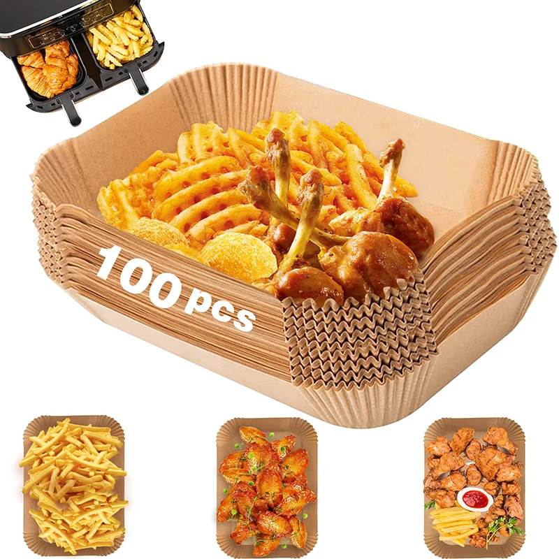Rettangolo Friggitrice Ad Aria Usa E Getta Teglia Per Carta Da Forno Carta Per Forno Vegetale Per Friggitrice Ad Aria 20Cm Friggitrice Ad Aria Senza A