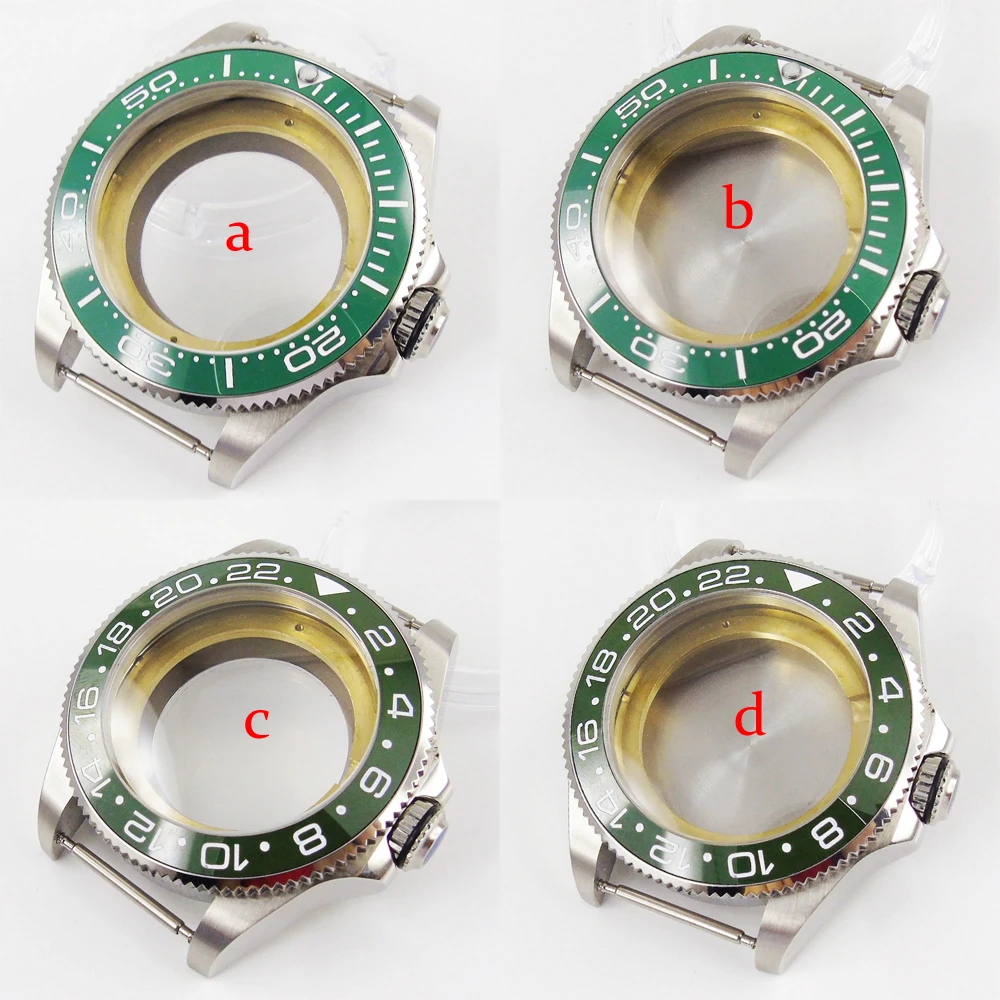 2 Tipo Di Verde Lunetta 43 Millimetri See-Through/Caso Solid Indietro Watch Case Fit Eta 2836 Movimento Miyota