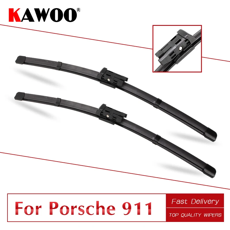 Kawoo Per Porsche 911(996 E 997 E 991), Anno Di Modello Da 1997 A 2017 In Gomma Auto Windcreen Wiper Blades Fit Push Button/U Gancio Braccia