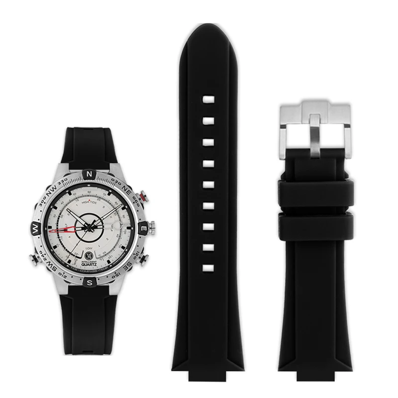Per Timex Compass T2N721 T2N720 W2R55500 Tw2T76500 Serie Resina Gomma Siliconica Cinturino Impermeabile Cinturino Cinturino 24X16Mm