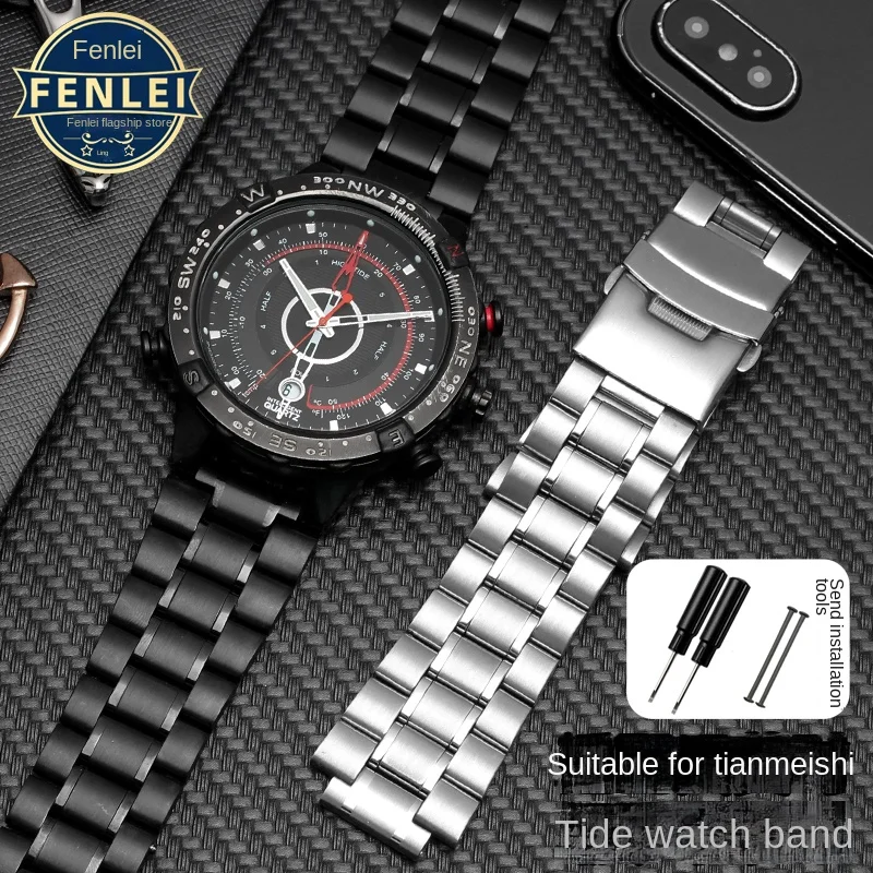 Cinturino In Acciaio Inossidabile Per Timex Tides T2N720 T2N721 Tw2R55500 T2N721 T2N721/739 Cinturino Per Orologio 24*16Mm Bracciale Convesso Da Uomo