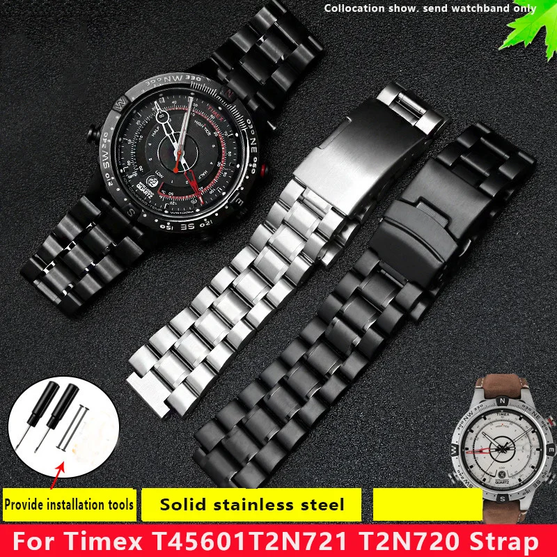 Cinturino In Acciaio Inossidabile Per Timex T2N720 T2N721 Tw2R55500 T2N721 Cinturino Per Orologio Serie 24*16Mm Cinturino Per Orologio Da Uomo + Strum