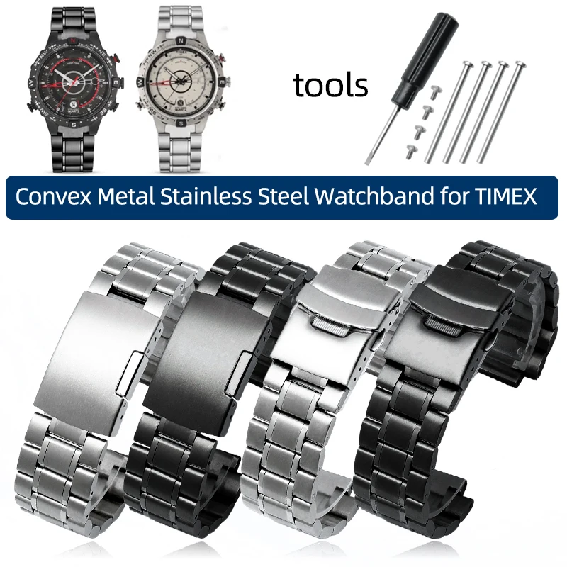Cinturino In Acciaio Inossidabile Per Timex T2N720 T2N721 Tw2R55500 T2N721 Cinturino Per Orologio Serie 24*16Mm Cinturino Per Orologio Da Uomo + Strum