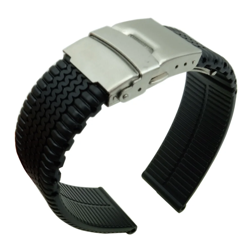 Gomma Di Silicone Watch Band 20Mm 22Mm 24Mm Cinturino In Gomma Cinturini Di Ricambio Per Samsung Gear Timex Per Seiko-2