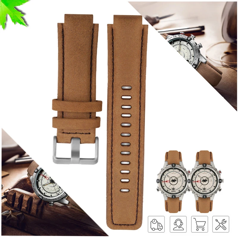Sostituzione Cinturino Cinturino Orologio In Vera Pelle Per Timex Tide T45601 T2N721 T2N720 Orologi Bussola E-Tide
