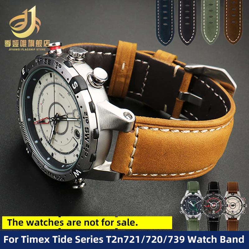 Adatto Per Orologio Sportivo Timex Marea T2N721 T2N720 Orologio In Pelle Rialzata Serie Con Accessori