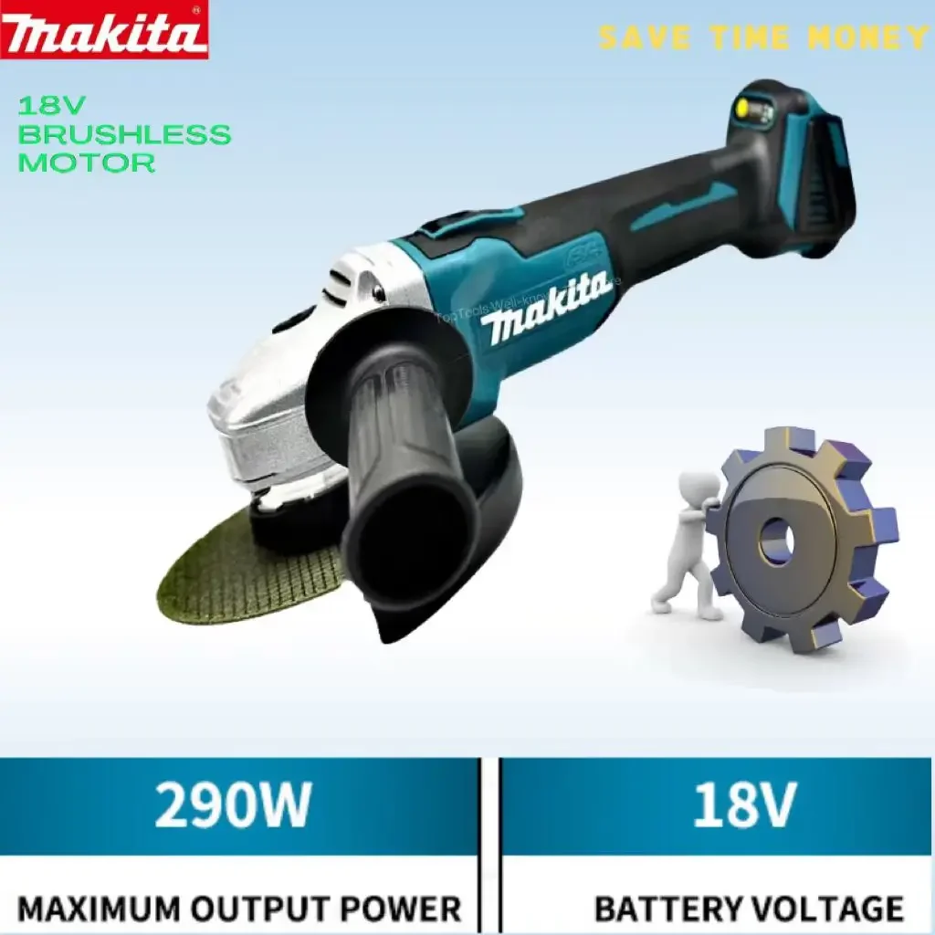 Macinatrice Makita Dga404 125/100Mm Strumento Grinder Senza Fili Utensili Di Potenza 18V Smerigliatrice Elettrica Smerigliatrice Angolare Levigatrice 
