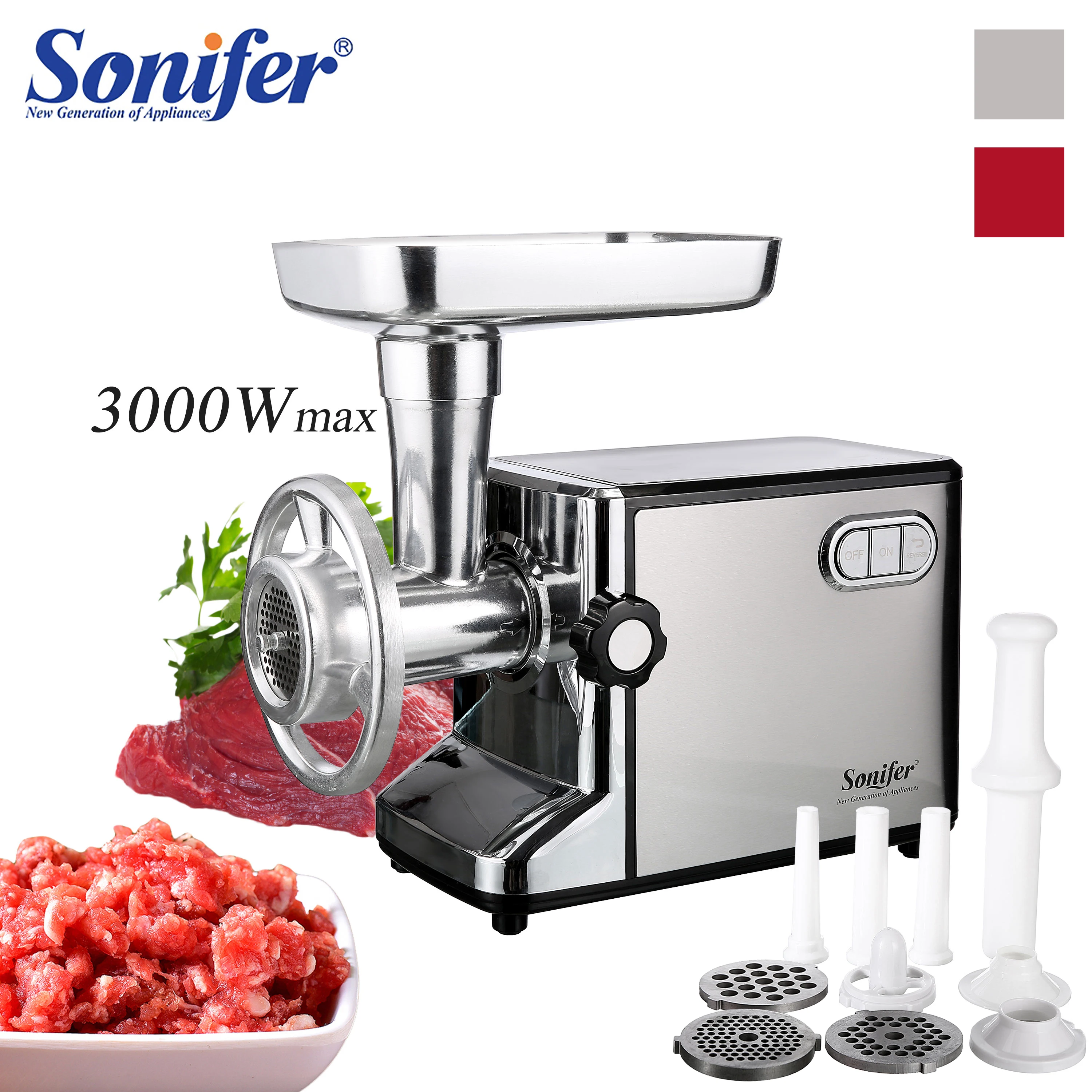 Tritacarne Elettrico Da 3000W Tritacarne Per Impieghi Gravosi In Acciaio Inossidabile Insaccatrice Per Salsicce Robot Da Cucina Elettrodomestici Chopp