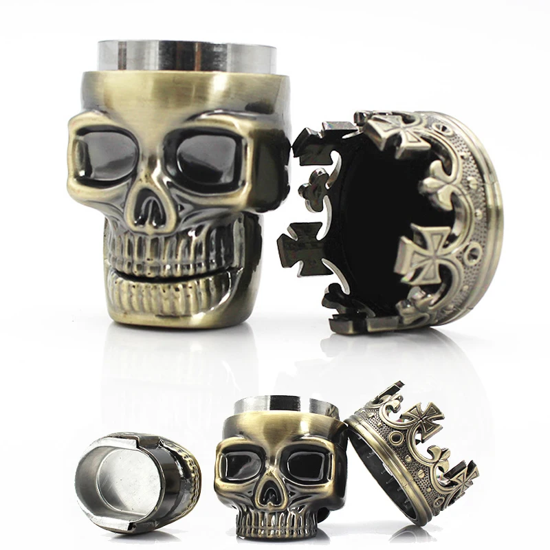 3 Strati Classic King Skull Plastics Tabacco Herb Spice Grinder Crusher Hand Muller Smoke Grinders Accessori Per Fumatori Regalo