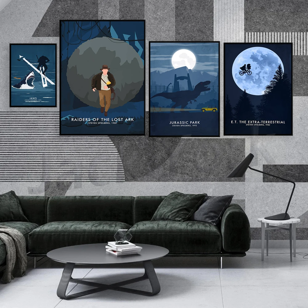 E.T. Poster | Ganasce Poster | Jurassic Park Poster | Minimalista Movie Poster Stampa | Film Di Arte Della Parete